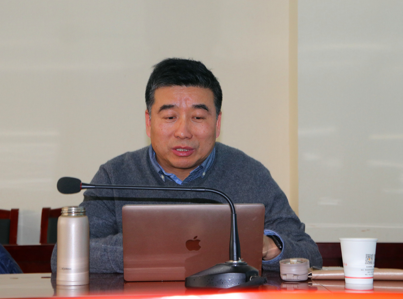 渭水校区管委会副主任,副校长范文讲话